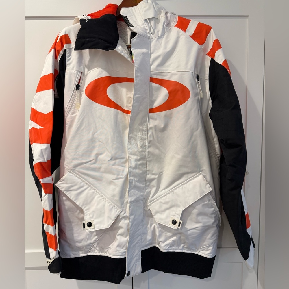 Men’s White and Orange Jacket with Black Accents